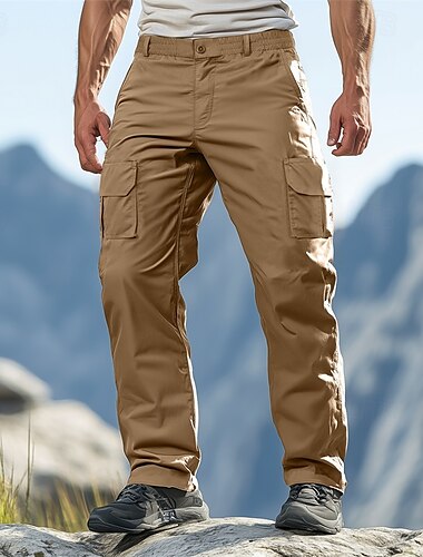  Herren Cargohose Cargohosen Cargohose Hose Hosen Wanderhose Tasche Elastische Taille Gerade geschnitten Glatt Komfort tragbar In voller Länge Outdoor Täglich Campen und Wandern Modisch Brautkleider