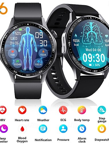  696 F210 Reloj inteligente 1.55 pulgada Pulsera inteligente Bluetooth ECG + PPG Podómetro Recordatorio de Llamadas Compatible con Android iOS Hombre Llamadas con Manos Libres Recordatorio de Mensajes
