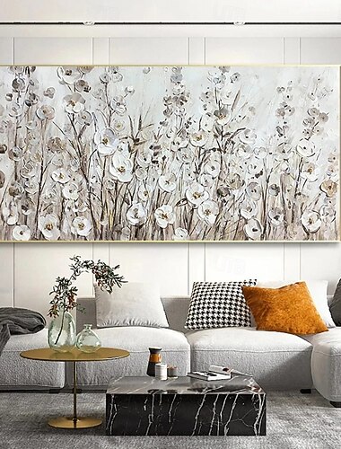  pictură în ulei de copac lucrată manual pictura în ulei de flori albe pictate mare pictură în ulei de perete purole pictură peisaj de flori decorațiuni pentru casă pictura în ulei de flori pictura de
