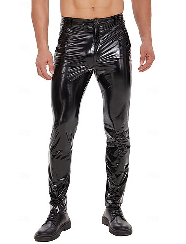  Pantaloni Body Costume di Carnevale Per uomo Metallico Lucido Spandex Costume per Performance Club Pole Dance Halloween Carnevale Mascherata Adulti