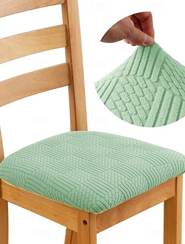  Stretch-Sitzbezüge Stuhlhussen aus Jacquard für Esszimmerstühle. Abnehmbare und waschbare elastische Schonbezüge, perfekt zum Schutz gepolsterter Esszimmerstuhlkissen. Verleihen Sie