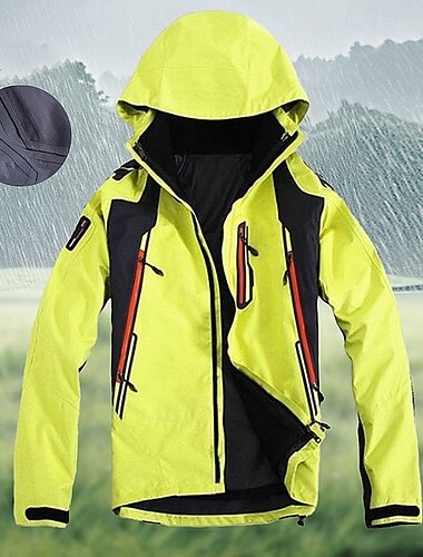  Herren Fleecejacke für Wanderer Winter Draussen Wasserdicht Warm Weich Komfortabel Vliesjacken Voller Reißverschluss Camping / Wandern / Höhlenforschung Reisen Wintersport Schwarz Gelb Rot Grau