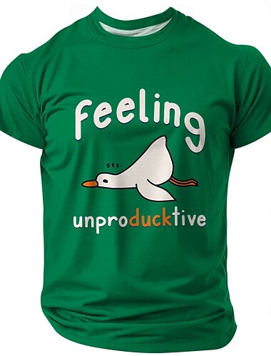  Herren Lustig Gans T Shirt Kurzarm T-Shirt 3D-Druck Rundhalsausschnitt Hemd Mode Täglich Straße Täglich Schwarz Gelb Blau Sommer Frühling Bekleidung S M L XL XXL XXXL