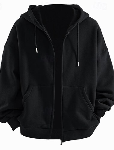  Hombre Sudadera Sudadera con capucha y cremallera completa Táctico Negro Azul Real Gris Oscuro Con Capucha Plano Deporte Diario Festivos Poliéster Ropa de calle Fresco Casual Primavera & Otoño Ropa