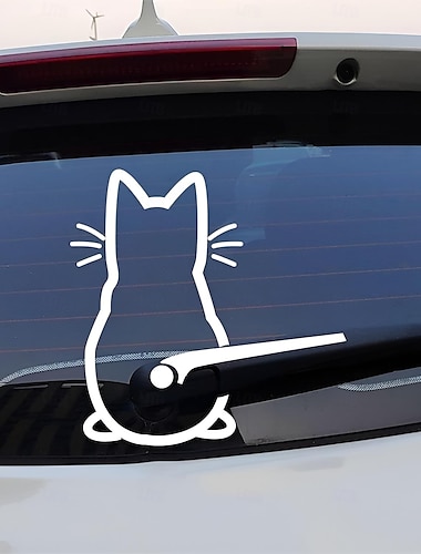  schattige kitten kat auto ruitenwisser kunst sticker decor mooie dieren kat muurschildering kunst sticker voor auto achterruitenwisser