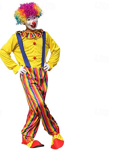  sirkus Jokeri Pelle Karnevaali puku Asut Asu Aikuisten Miesten Naisten Cosplay Suoritus Juhla Halloween Karnevaali Mardi Gras Helppo karnevaaliasu
