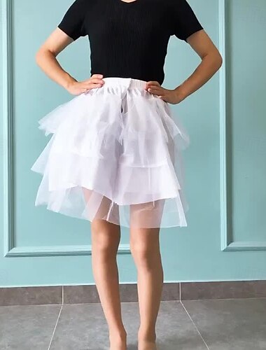  Années 1950 Princesse Jupe à cerceaux Sous jupe Jupe en tulle Couleur Unie Femmes Mascarade Événement / Fête Bal de promo Enterrement de Vie de Jeune Fille Adulte Jupe