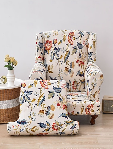  Funda elástica para sillón orejero con estampado elástico, funda duradera y elástica con un diseño de estampado elegante, perfecta para proteger y refrescar su sillón orejero, ideal para la decoración