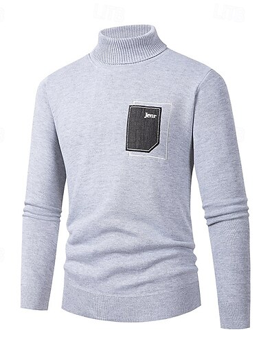  Homme Pull à col roulé Pull A côtes Tricoter Patchwork Poche Couleur unie Col Roulé Elégant Rétro Vintage Formel Travail Vêtement Tenue Bouffantes Automne Hiver Vin Noir M L XL