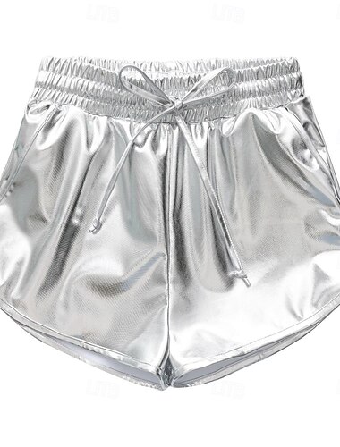 Metallic-Shorts für Mädchen, glänzende Hotpants, glitzernde Tanz-Outfits, kurze Hosen
