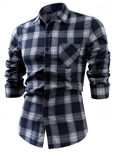  Pánské Košile Flanelová košile Overshirt Pléd Venkovní ulice Žlutá Rubínově červená Tmavě námořnická Trávová zelená Dlouhý rukáv Zima Jaro & podzim Oblečení