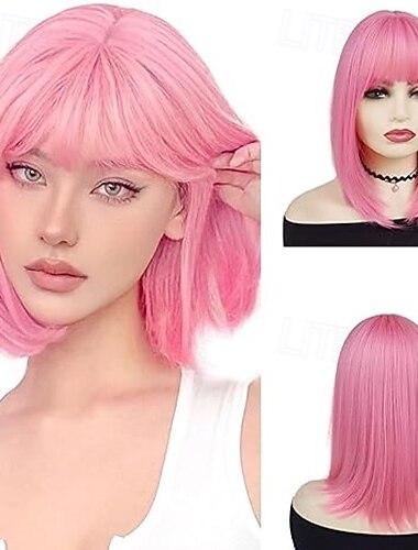  cosplay paruka s ofinou trendy krátké rovné vlasy kostýmní paruka pro ženy halloween karnevalová párty paruka tepelně odolná syntetické vlákno paruky na den svatého Patrika