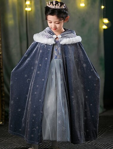  Die Eiskönigin Prinzessin Märchen Elsa Umhang Themenparty-Kostüm Cosplay-Kostüm Film Cosplay for Mädchen Kinder Weihnachten Karneval Neujahr Leistung Geburtstagsparty