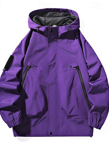  Herren Damen Wanderjacke Draussen Windundurchlässig Reißverschluß vorne Leichte Jacke Voller Reißverschluss Camping / Wandern / Höhlenforschung Schwarz Purpur Grün Kaffee