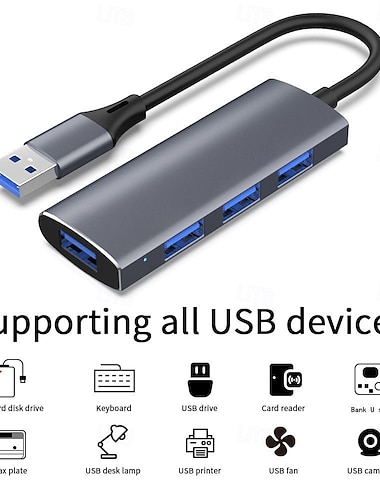 3.0 aluminiowy koncentrator trzyportowy 2.0 USB szybki rozdzielacz pobierania