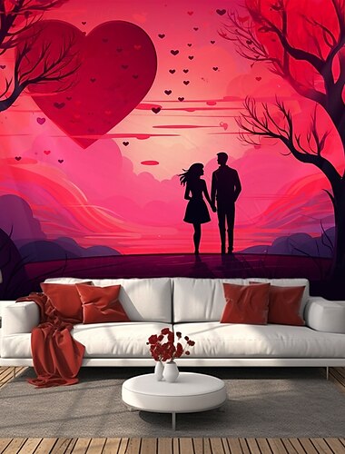  Huwelijksdecoraties Achtergrond Fotografie Wandhang Large Tapestry Kunst Muur Decor Deken Gordijn Thuis Slaapkamer Woonkamer Decoratie Koppel