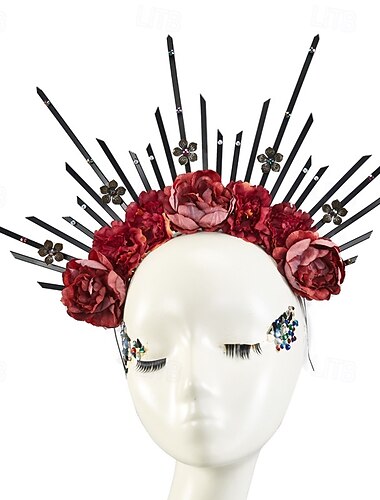  Nuestra señorita Disfraz de carnaval Bandana Accesorios para el Pelo Adulto Hombre Mujer Estilo Floral Steampunk punk gotico Rendimiento Fiesta Víspera de Todos los Santos Carnaval Mardi Gras Disfraz