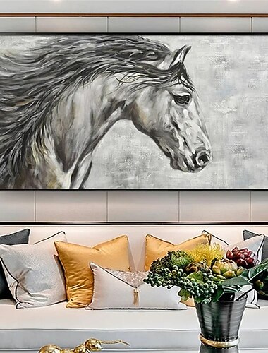  Ölgemälde „Pferd“, handgemalt, abstraktes Tier-Ölgemälde auf Leinwand, modernes Ölgemälde, Pferd, Tier, handgemalt, großes Tiergemälde, Wandkunst, Gemälde für die Heimdekoration