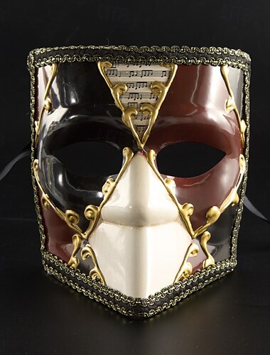  Harlekin Karnevalsmaske Venezianische Maske Bauta Erwachsene Herren Damen Integralhelme Party Maskerade Karneval von Venedig Halloween Karneval Einfaches Karnevalskostüm