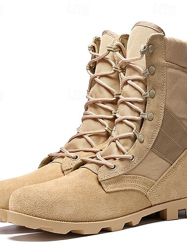  bottes de combat tactiques pour hommes – bottes militaires montantes pour le désert avec conception à lacets pour la randonnée et le travail en plein air