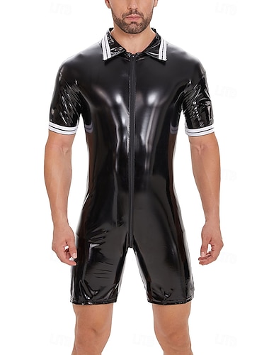  Zentai-kostymer Kroppsdräkt Onesie kostym Karnevalsdräkt Herr Glansig Metall Spandex Kostym för Prestanda Nattklubb Pole dance Halloween Karnival Vuxna
