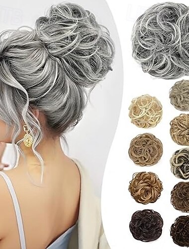  Chignons / Haarknoten Haarknoten Einclipsen Synthetische Haare Haarstück Haar-Verlängerung Locken Party Täglich Freizeitskleidung Burgunderrot Braun Grau