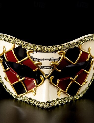  Harlekin Karnevalsmaske Venezianische Maske Arlecchino Erwachsene Damen Halbes Gesicht Leistung Party Karneval von Venedig Halloween Karneval Einfaches Karnevalskostüm