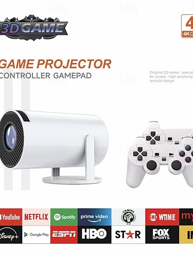  draadloze controller bluetooth projector android 13 elektrische focus full hd 720p ondersteuning 1080p resolutie 4k video wifi 6 2.4/5g dual band wifi bluetooth 5.4 ondersteuning scherm schaling