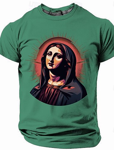  Herre Tro Kristen T skjorte Kortermet T skjorte 3D-utskrift Crew-hals Skjorte Mote treningsklær Gate Sport & Utendørs Daglig Svart Hvit Rød Sommer Vår Klær S M L XL XXL XXXL