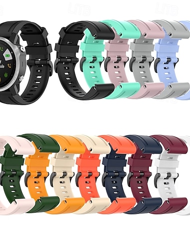  Ремешок для часов для Garmin Fenix 8 43mm 7S Pro 6S 5S Plus Epix Pro 42mm Approach S70 42mm Instinct 2S Descent Mk2S D2 Delta S 20mm силиконовый Замена Ремень Регулируется Спортивный ремешок Браслет