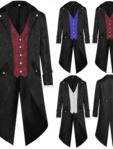  Punk & Gothic Middeleeuws Renaissance Jas Jack Rok Ren Faire Prins Edelman Voor heren Stoompunk Halloween Maskerade Evenement / Feest Maskerade Volwassenen Jas