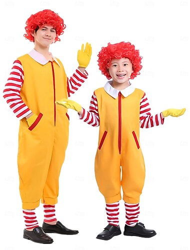  Clownsmaske Clown Faschingskostüme Kostüm Jumpsuit Kinder Erwachsene Herren Damen Jungen Ein Stück Cosplay Leistung Party Bühne Halloween Karneval Einfaches Karnevalskostüm
