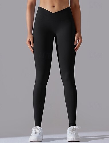  Dam Yogabyxor Yoga leggings Magkontroll Rumplyft Hög midja Yoga Gymträning Pilates Trikåer Svart Vit Armégrön Höst Vinter sporter Sportkläder Elastisk Smal