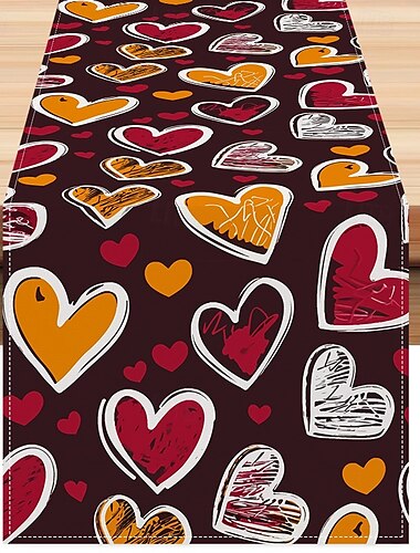  Camino de mesa para el día de San Valentín, decoración romántica de mesa floral con un elegante diseño de rosas, perfecto para agregar un toque de amor y elegancia a la configuración de la cena del