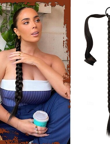  Snörning Hästsvans Mjuk / Naturlig / Enkel på- och avklädning Syntetiskt hår Hårstycke HÅRFÖRLÄNGNING Rak 26 tum Semester / Fest / Festkvällskläder