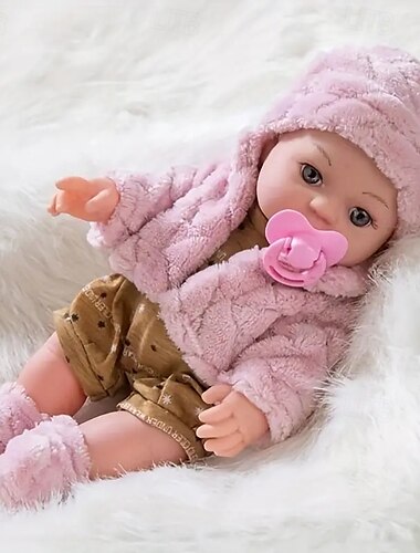  Poupée bébé réaliste reborn de 30 cm/12 pouces avec ensemble chapeau chaussettes tétine cadeau de festival de Noël