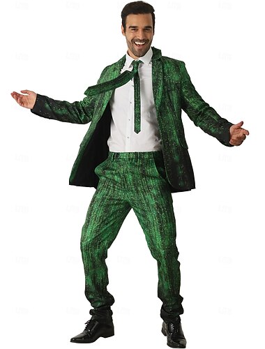  Cosplay Strój karnawałowy Spodnie Garnitury i Marynarki Krawat Dla dorosłych Męskie zabawny kostium Impreza Festiwal Karnawał Mardi Gras dzień Świętego Patryka Łatwy kostium karnawałowy