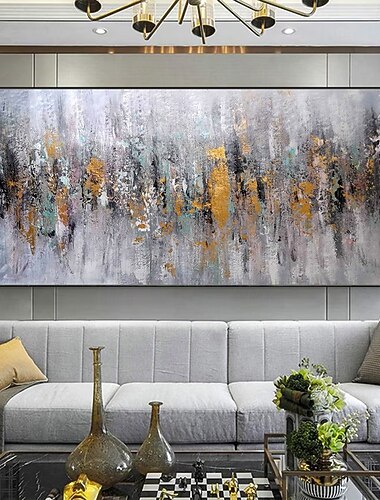  mintura handgemaakte abstracte goud of zilveren textuur olieverfschilderijen op canvas wanddecoratie moderne foto voor huisdecoratie opgerold frameloos ongespannen schilderij