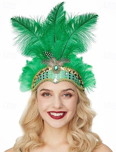  brasileño Bandana Adulto Mujer Pluma Fiesta Mascarada Carnaval de Venecia Víspera de Todos los Santos Carnaval Mardi Gras Disfraz de carnaval fácil