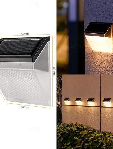  LED Außenwandleuchte Solarlampen Solar-Wandleuchte im Freien wasserdichte Beleuchtung Gartendekoration Solarleuchten Treppen Zaun Sonnenlicht Lampe 1/2St