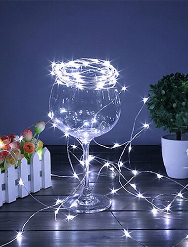  2 USB-LED-Lichterketten, Kupfer-/Silberdraht, wasserdichte Lichterkette, 2 m, 3 m, 5 m, 10 m, 20 m für Weihnachten, Hochzeit, Partydeko