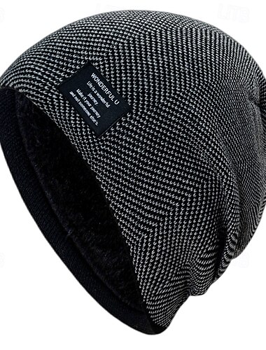  Hombre Unisexo Sombrero de Beanie Sombreros de invierno Gorros 骷髅头毛线帽 Sombrero tejido Negro Azul Marino Oscuro Fibra de acrílico De Punto Acogedor Ropa Cotidiana Noche Color sólido/liso Templado