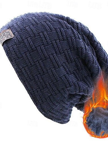  Hombre Unisexo Sombrero de Beanie Sombreros de invierno Gorros 骷髅头毛线帽 Sombrero tejido Negro Vino Fibra de acrílico De Punto Acogedor Ropa Cotidiana Noche Color sólido/liso Templado