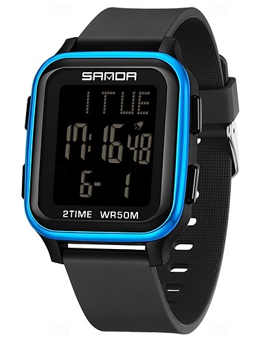  SANDA Da uomo Orologio digitale Di tendenza Orologio casual Lavoro Orologio da polso Luminoso Allarme sveglia Conto alla rovescia Calendario TPU Guarda