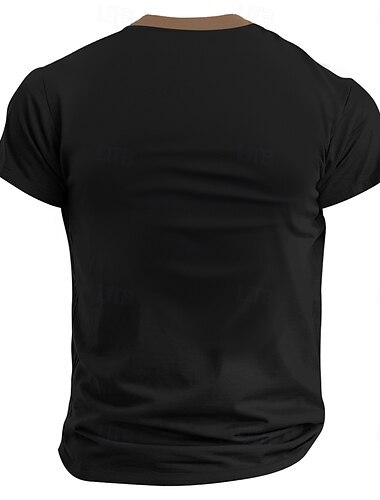  Herren Erntedank Türkei T Shirt Kurzarm 3D-Druck Sport Modisch Strasse Sports Outdoor Festival Sommer Frühling Schwarz Henley Henley T-Shirt