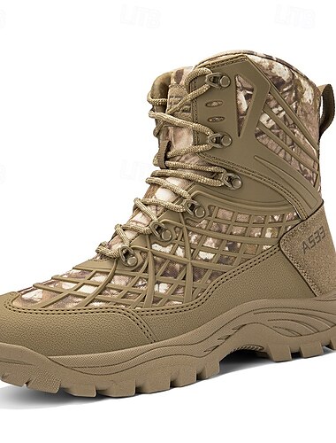  bottes d'extérieur camouflage tactiques pour hommes avec semelle antidérapante et support renforcé - chaussures de randonnée et de chasse à lacets durables