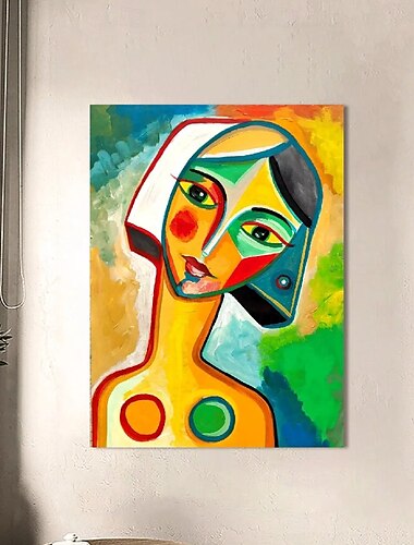  pablo picasso női absztrakt olajfestmény kézzel festett pablo picasso vászon művészet falfestmény Pablo picasso stílusú festmény nappaliba hálószobába lakberendezés fali művészet