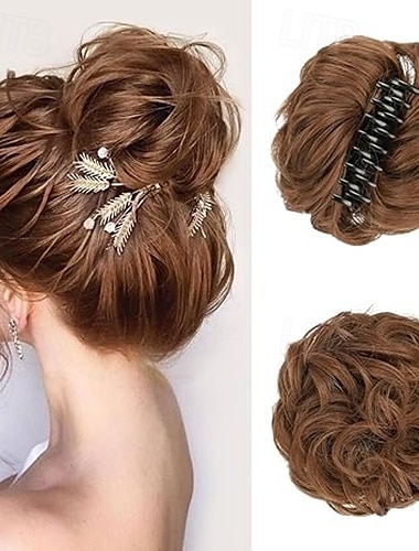  Chignons / Haarknoten Haarknoten Einclipsen Synthetische Haare Haarstück Haar-Verlängerung Wellen Party Täglich Freizeitskleidung Rotbraun Grau Blond
