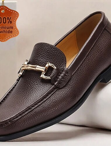  ανδρικά loafers από δέρμα αγελάδας premium – κλασικά slip-on dress παπούτσια με μεταλλική διακόσμηση για επίσημο και casual ντύσιμο