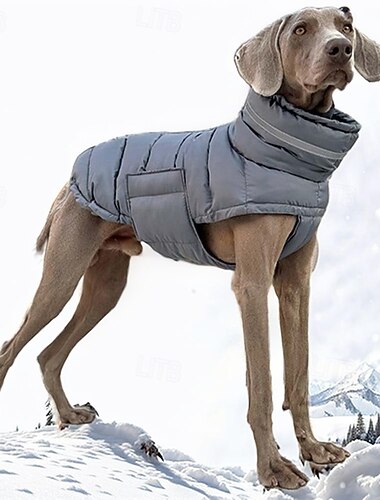  Hund Mäntel Jacke Steppjacke Reflektierend Verstellbar Wasserdicht Winddicht Warm Outdoor Hundebekleidung for Windhund Mittelgroß Groß
